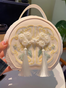 Handcrafted Embroidery Bag DIY Material Kit Childrens Day Gift Geometric Pattern Girls Love to Scream National Style