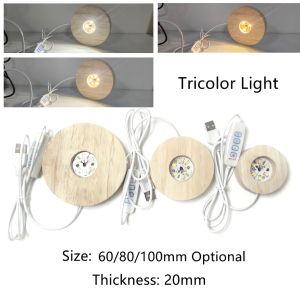 4~1PCS Wood Desktop Decorative Lights Switch 5V USB Remote Control Light Base Led Night Light Display Light Support DIY Ornament