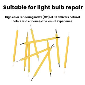 2200K/2700K/6500K DC 2.7-3.1V LED Ceramic Filament 38mm Hard Filament Retro Bulb Parts for Bulb Repair DIY Lighting Low Power