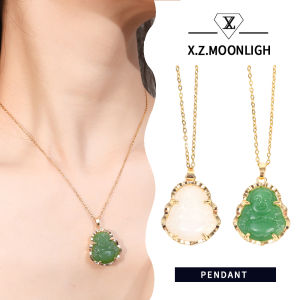 X.z. MOONLIGH ยิ้มสร้อยคอจี้พระพุทธรูปเครื่องประดับทองคำทรายโอนเครื่องประดับสร้อยคอเครื่องประดับหินโมรา