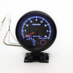 CNSPEED 12V TACHOMETER Gauge 3.75 รถ Universal สีดํา TACHOMETER Gauge 7 สี Inter SHIFT 0-8000 RPM Fit 4 6 8 กระบอก