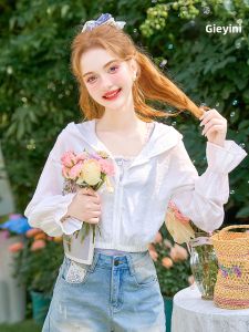 HEYINI | Áo Cardigan Tencel Chống Nắng Có Mũ
