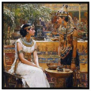 Tranh phong cảnh vẽ ai cập cổ đại. Tranh treo tường dán tường sơn dầu canvas trang trí. CGI-2022