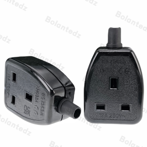 Bolantedz 13A 250V UK British Standard Female Socket Power Adaptor Detachable Power Cord Cable Connector Socket White/Black