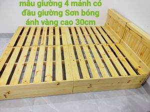 giường cao 30cm 4 mảnh ghép bíh kính