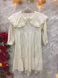 Đầm Cổ Sen Bé Gái 2 hand Hàn Quốc hiệu OZKIZ- Size 140(#Đ7)