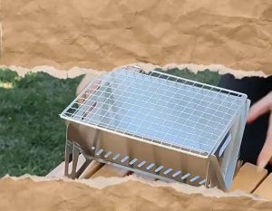 Bếp nướng than hoa xếp gọn chuyên cho picnic cắm trại loại nhỏ 21x16cm bằng inox 430