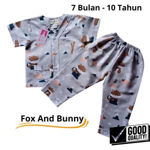 Piyama Anak Cewek Cowok 1-10 Tahun Bahan Katun Adem Tanpa Kerah Variasi Kerah Y