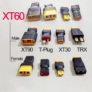1PCS RC Battery Connector Adapter XT30 XT60 XT90 T-Plug TRX Male to Female Plug For RC LiPo Battery Charger