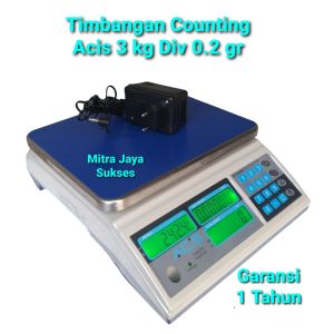 Timbangan Counting Digital Acis AC 3 kg Ketelitian 0.2 gr Timbangan Hitung AC 3X