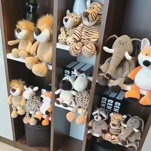 Bộ Đồ Chơi Nhồi Bông Hình Động Vật Rừng Hoạt Hình 25cm - Hổ Sư Tử Voi Ngựa Vằn Cáo Quà Tặng Đồ Chơi Mềm Mại Cho Trẻ Em Sinh Nhật