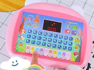 LAKOE 2 In 1 Mainan Tablet Musik Piano Anak Mainan Tablet Belajar Huruf Anak Mainan Laptop Edukasi Anak