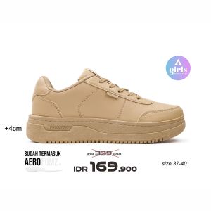 Aerostreet 37-40 Leona One Tone Mocca Muda Mocca Mocca - Sepatu Sneakers Casual Sport Pria Wanita Aero Street