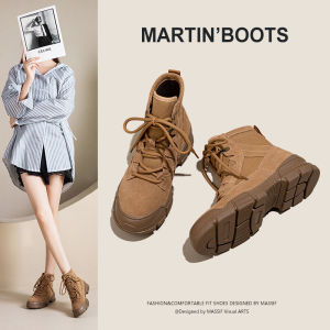 Casual Canvas Martin Boots Womens Mid-Calf Thick Bottom Short Boots British Style Desert Boots Autumn Winter New Arrival
