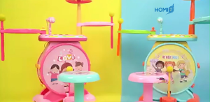 HOMIE Drum & Piano Pretend Play Musical Instrument Toy Set