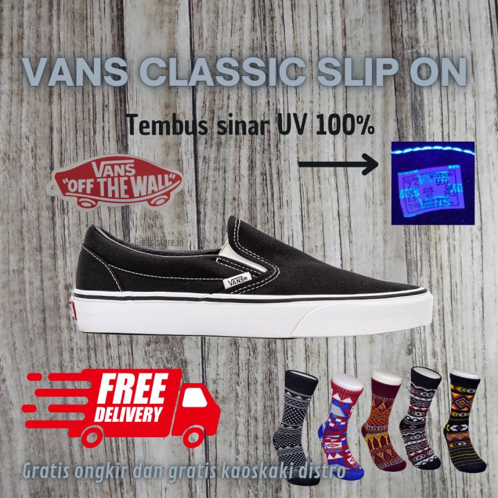 SEPATU VANS SLIP ON CLASSIC SEPATU PRIA WANITA SLIP ON HITAM PUTIH