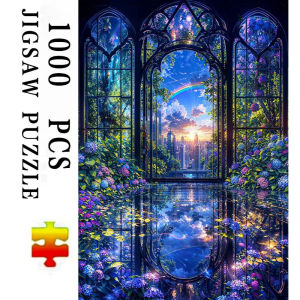 Jigsaw Puzzle for Adults 500/1000/1200/2000PCS Glass Door Fantasy Artwork Mindful Game Stress Relief Decor Gift