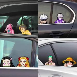 Bandai | Demon Slayer Màu Gradient Miếng Dán Ảo Ảnh Chống Nước Anime Đề Can Cửa Sổ Ô Tô Rengoku Kyojuro & Nezuko Flip Đề Can Trang Trí Xe Hơi Quà Tặng