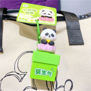 Trendy Creative Panda Buddhist Music Stress Relief Keychain Bag Charm Healing Pendant Cultural Creative Gift PVC Plastic Hardware