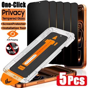 1-5Pcs Anti Spy Screen Protector For iPhone 18 17 16 15 14 13 12 11 Pro Max XS XR Air 7 8 Plus 16e One Click Installation Glass