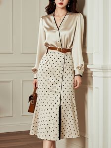 Spring 2025 Womens French Vintage High-End Skirt Set Commute Slimming Fashionable Small Parfum Style Two-Piece Suit Dress