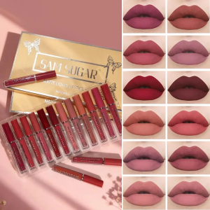 Velvet Matte Lip Gloss Set 12 Màu Lâu Trôi Chống Thấm Nước Không Phai Màu Son Môi Dưỡng Ẩm Dưỡng Ẩm Dinh Dưỡng Bộ Trang Điểm Môi