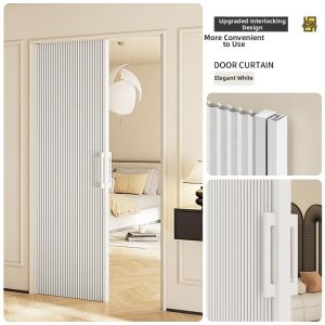 MEISITEKEKE | Foldable Honeycomb Hidden Stretchable Trackless Windproof Door Curtain