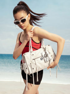 Jellytoyboy | Celeb Style White Motorcycle Tote Bag
