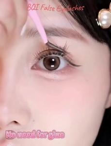 【No Adhesive Required】BQI 120 Series Self-Adhering False Eyelashes 10-12mm Eyelash Extension Set SADOERPH