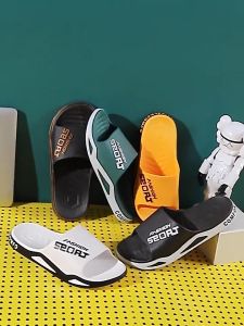 Sandal Pria Karet Selop Alas Kaki Trendy Kekinian Sendal Slop Cowok Fashion Import Sandal Rumah