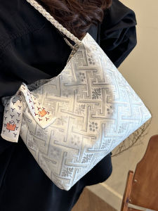 Trendy Large Capacity Womens Fashionable Tote Bag Casual Simplistic Style Single Shoulder Bag Versatile Chinese Style Bag