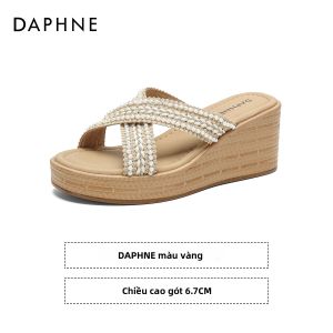 Daphne | Dép Bệt Form Cao Có Dệt Mẫu Ngọc Trai