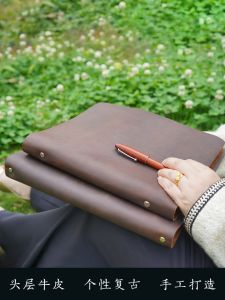 Retro Crazy Horse Leather A4 Thickened Loose-Leaf Notebook Durable Concise B5 Cowhide Hand Account Removable Genuine Leather Sketchbook