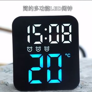 Voice Control LED Digital Desk Clock - Loud Alarm LED Light Silent Small Mini Table Kids Home Living Room Bedroom Decor Table Lamp