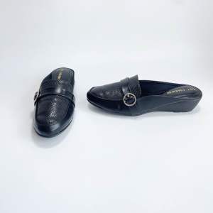 Giày sục đế xuồng quai phối da rắn đế chống trượt 4cm