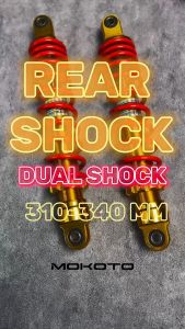 MOKOTO DUAL REAR SHOCK ABSORBER 310/340MM FOR XRM / WAVE / SMASH / SHOGUN / CB110 MOTORCYCLE ONE PAIR GOLD SERIES (2PCS)