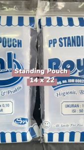 [1 PAK ISI 50 PCS] Standing Pouch Plastik 14x22 transparan 500gram / snack klip ziplock seal biasa seal lebar
