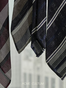 Silk Lightweight Draping Handmade Three-Fold Striped Tie 8.5cm