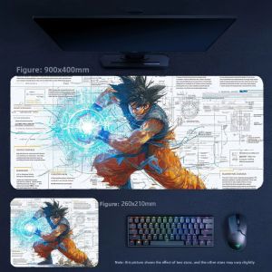 Bandai | Animation Style Creative Leather Mouse Pad Boys High Quality Printing Animation Dragon Ball Series Leather Non-slip Mouse Pad