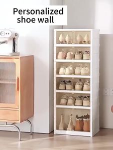 Foldable Installation-Free Shoe Cabinet: Durable Shoe Storage Box & Movable Multi-layer Shoe Box