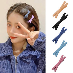 Simple Hairpin Sweet Candy Color Side Clip Bangs Clip Frosted Cross Hair Clip