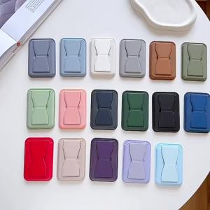 Portable Multi-Functional Card Holder Stand Simple Solid Color Creative Pull-Out Foldable Adhesive Phone Stand Desk Accessory