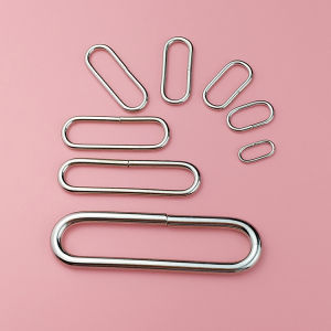 หัวเข็มขัดโลหะรูปไข่รูปวงรีสำหรับกระเป๋า หัวเข็มขัดแบบถัก หัวเข็มขัดแบบห่วง อุปกรณ์ฮาร์ดแวร์กระเป๋า อุปกรณ์เสริมกระเป๋า