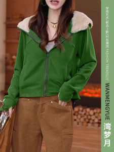 Fashionable Hooded Open Cardigan Sweatshirt Womens Loose Slimming Long Sleeve Top Coat Spring 2025 New Style Korean Version