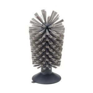 Sink Suction Cup Brush for Wine Glasses Mugs Bottles Durable Bristles Grip Upright Stability Cleaner Glass Brush with Suction Cu