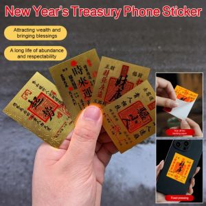 【Wealth From All Directions】New Years Treasury Phone Sticker God Of Wealth Phone Sticker Wealth Attraction Prosperity Adhesive Phone Stickers