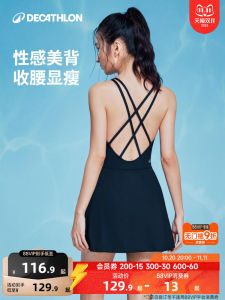 Bộ Đồ Bơi Một Mảnh Chuyên Nghiệp Dành Cho Nữ Decathlon Mùa Hè 2023 Váy Không Tay Cổ Chữ V Lưng Hở Chống Ánh Sáng