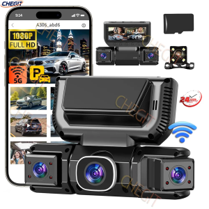 New WIFI 4Channel 360 Degree  Car Dvr 1080P Video Recorder WiFi APP Dashcam 24h Parking Monitor Rear View Camera Car Recorder