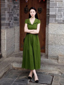 XUECAIQI | Waist Cinching Slimming Dress for Plus Size Women