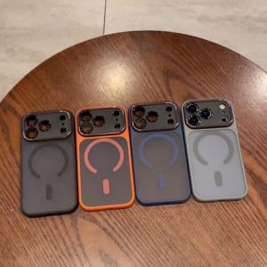 Ốp Lưng Bảo Vệ Camera Từ Tính Cao Cấp Cho iPhone Pro Max Plus Vỏ Cứng Trong Suốt Tương Thích Sạc Không Dây